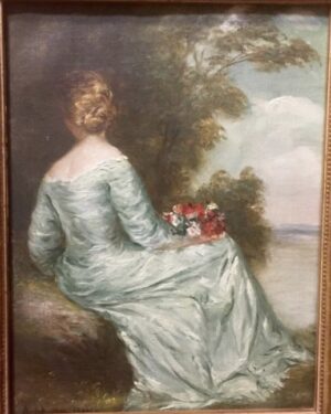 Lady seated in a Landscape