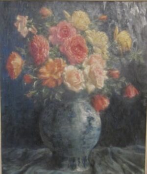 Variety of Roses in a Chinese Vase