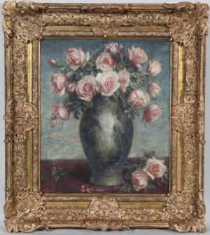 Pale Pink Roses in a Chinese Vase