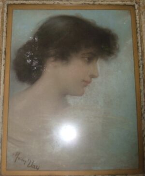 Portrait of an Unknown Girl in Profile (Pastel)