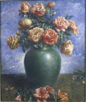 Roses in a Green Chinese Vase