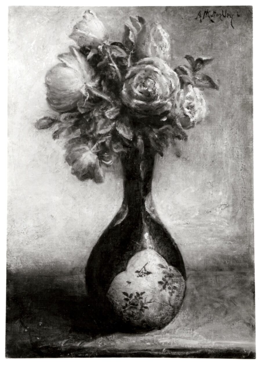 Red Roses in a Blue Chinese Vase