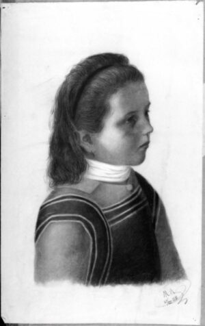 1881 - Bust Length Study of a Girl facing Right