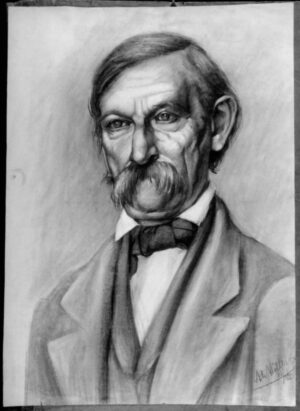 1881 - Bust Length Study of a Man with a Walrus Moustache facing slightly to the Left