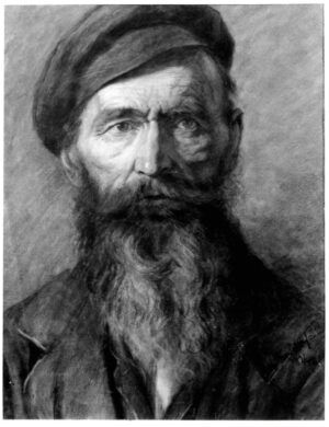 1882 - Bust Length Study of an Old Man with a Long Beard Wearing a Cap, and a Coarse Jacket