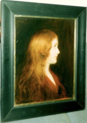 Portrait of an Unknown Girl in Profile with Red Hair