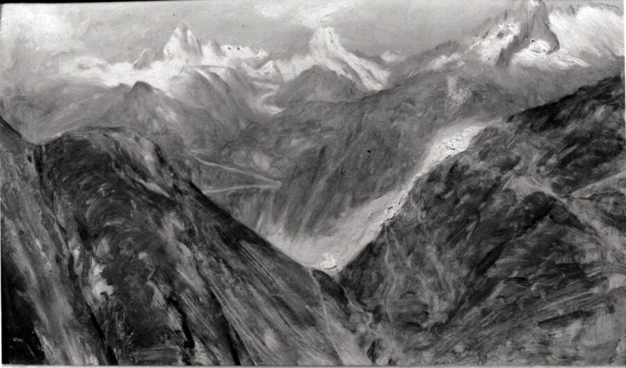 View over the Rhone Glacier in the Swiss Alps