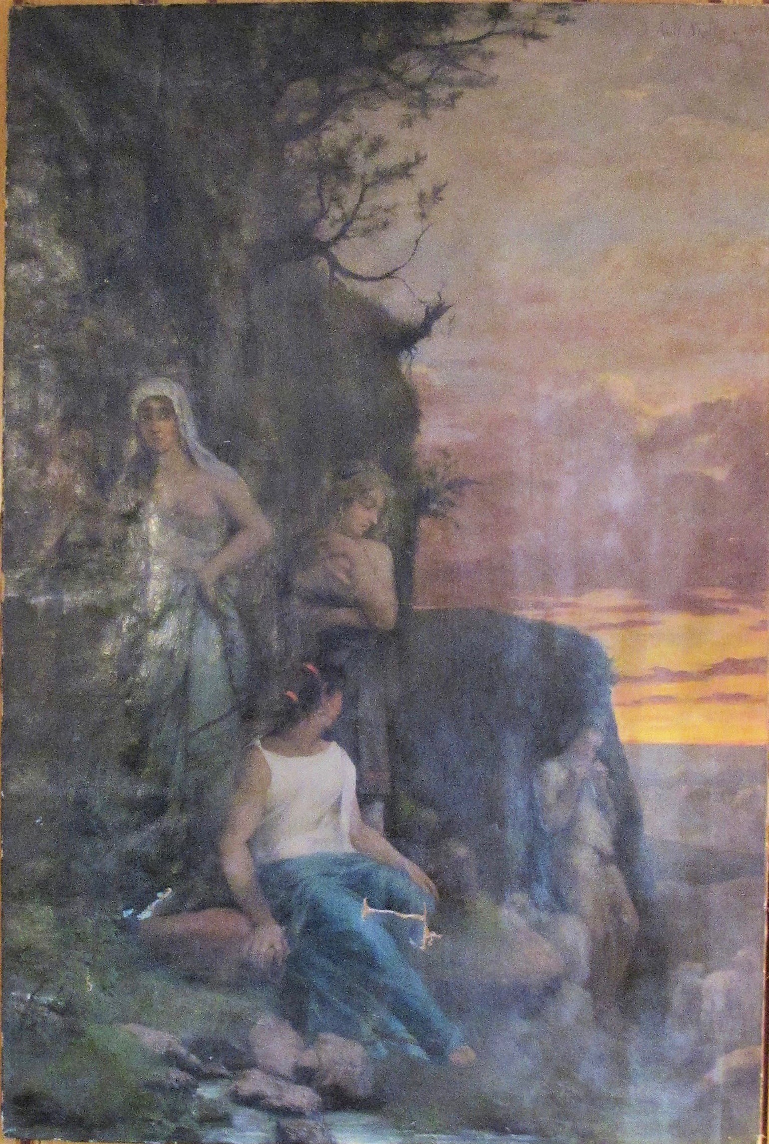 Four Women in an Evening Landscape