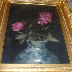 Three Pink Roses in a Vase