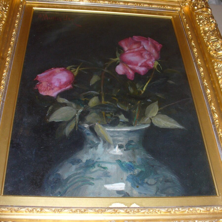 Three Pink Roses in a Vase