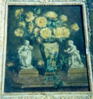 Yellow Roses with Bisque Statuettes