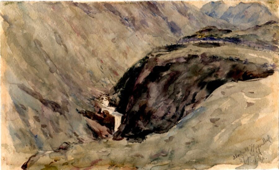 Watercolour: Hospental, Switzerland - Oberfall, 27 July 1894, 2pm